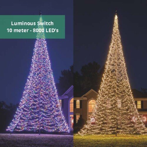 Fairybell Luminous Switch vlaggenmast kerstboom 10 meter - 8000 LED's