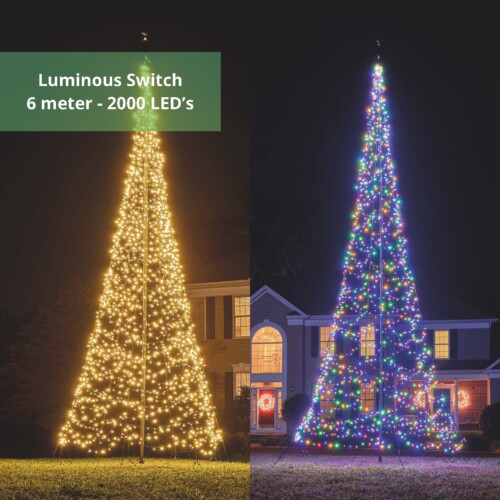 Fairybell Luminous Switch vlaggenmast kerstboom 6 meter - 2000 LED's